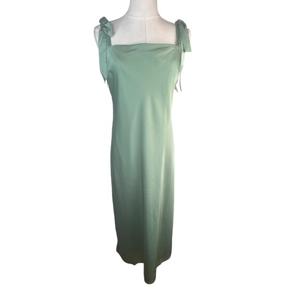Modcloth Hutch Size 4 Sage Green Sleeveless Midi Dress With Bow Straps NWT - Picture 8 of 14